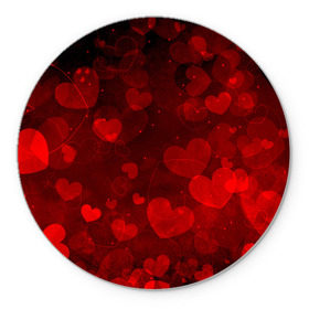 Коврик круглый с принтом Сердечко в Белгороде, резина и полиэстер | круглая форма, изображение наносится на всю лицевую часть | 14 февраля | красная | любовь | сердце