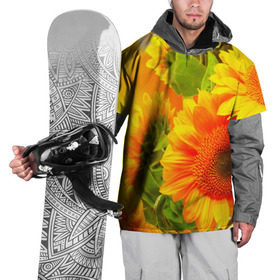 Накидка на куртку 3D с принтом Подсолнух в Белгороде, 100% полиэстер |  | желтая | подсолнух | поле | природа | цветы