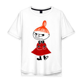 Мужская футболка хлопок Oversize с принтом Малышка Мю в Белгороде, 100% хлопок | свободный крой, круглый ворот, “спинка” длиннее передней части | Тематика изображения на принте: муми тролль