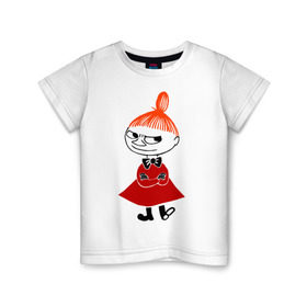 Детская футболка хлопок с принтом Малышка Мю в Белгороде, 100% хлопок | круглый вырез горловины, полуприлегающий силуэт, длина до линии бедер | Тематика изображения на принте: муми тролль