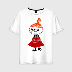Женская футболка хлопок Oversize с принтом Малышка Мю в Белгороде, 100% хлопок | свободный крой, круглый ворот, спущенный рукав, длина до линии бедер
 | муми тролль