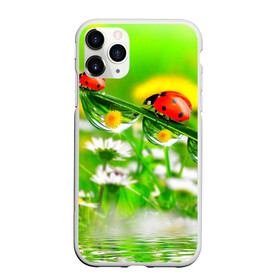 Чехол для iPhone 11 Pro матовый с принтом Макро в Белгороде, Силикон |  | Тематика изображения на принте: божья коровка | насекомые | одуванчик | природа | цветы
