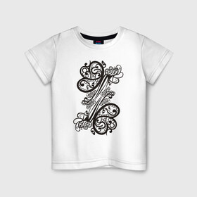 Детская футболка хлопок с принтом концепт Бабочка в Белгороде, 100% хлопок | круглый вырез горловины, полуприлегающий силуэт, длина до линии бедер | бабочка | кружево | узор | цветы