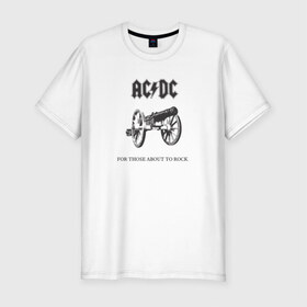Мужская футболка премиум с принтом AC/DC в Белгороде, 92% хлопок, 8% лайкра | приталенный силуэт, круглый вырез ворота, длина до линии бедра, короткий рукав | ac dc | acdc