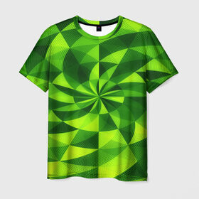 Мужская футболка 3D с принтом Текстура в Белгороде, 100% полиэфир | прямой крой, круглый вырез горловины, длина до линии бедер | 3д | абстракция | зеленая | квадраты | новые | популярные | текстура