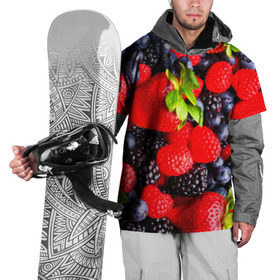 Накидка на куртку 3D с принтом Ягоды в Белгороде, 100% полиэстер |  | ежевика | клубника | малина | черника | ягода | ягодка