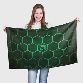Флаг 3D с принтом AMD в Белгороде, 100% полиэстер | плотность ткани — 95 г/м2, размер — 67 х 109 см. Принт наносится с одной стороны | 