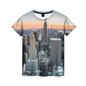 Женская футболка 3D с принтом Америка в Белгороде, 100% полиэфир ( синтетическое хлопкоподобное полотно) | прямой крой, круглый вырез горловины, длина до линии бедер | america | empire state building | new york | usa | америка | высотки | мегаполис | нью йорк | сша | штаты