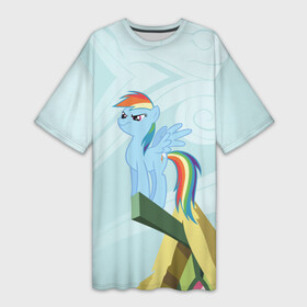 Платье-футболка 3D с принтом Rainbow в Белгороде,  |  | my little pony | луна | пинки пай | пони | рарити | рейнбоу дэш | селестия | сумеречная искорка | флаттершай | эплджек