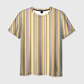 Мужская футболка 3D с принтом Полоски в Белгороде, 100% полиэфир | прямой крой, круглый вырез горловины, длина до линии бедер | полоски | полосы | разноцветные | текстура