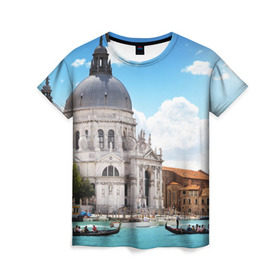 Женская футболка 3D с принтом Венеция в Белгороде, 100% полиэфир ( синтетическое хлопкоподобное полотно) | прямой крой, круглый вырез горловины, длина до линии бедер | europe | italy | venice | венеция | вода | европа | ес | италия | каникулы | лодки | отдых | отпуск | солнце | туризм