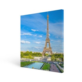 Холст квадратный с принтом Париж в Белгороде, 100% ПВХ |  | france | paris | париж | франция | эйфелева башня