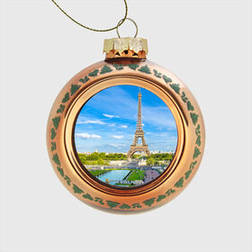 Стеклянный ёлочный шар с принтом Париж в Белгороде, Стекло | Диаметр: 80 мм | Тематика изображения на принте: france | paris | париж | франция | эйфелева башня
