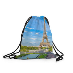 Рюкзак-мешок 3D с принтом Париж в Белгороде, 100% полиэстер | плотность ткани — 200 г/м2, размер — 35 х 45 см; лямки — толстые шнурки, застежка на шнуровке, без карманов и подкладки | Тематика изображения на принте: france | paris | париж | франция | эйфелева башня