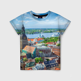 Детская футболка 3D с принтом Рига в Белгороде, 100% гипоаллергенный полиэфир | прямой крой, круглый вырез горловины, длина до линии бедер, чуть спущенное плечо, ткань немного тянется | latvia | riga | европа | евросоюз | ес | латвия | отпуск | путешествия | рига | туризм