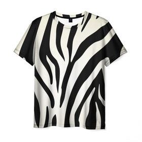 Мужская футболка 3D с принтом Раскрас зебры в Белгороде, 100% полиэфир | прямой крой, круглый вырез горловины, длина до линии бедер | абстракция | арт | животные | зебра | полосы | раскрас