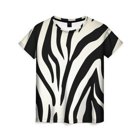 Женская футболка 3D с принтом Раскрас зебры в Белгороде, 100% полиэфир ( синтетическое хлопкоподобное полотно) | прямой крой, круглый вырез горловины, длина до линии бедер | абстракция | арт | животные | зебра | полосы | раскрас