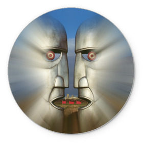 Коврик круглый с принтом Pink Floyd. The division bell в Белгороде, резина и полиэстер | круглая форма, изображение наносится на всю лицевую часть | 