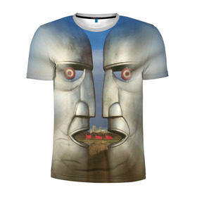 Мужская футболка 3D спортивная с принтом Pink Floyd. The division bell в Белгороде, 100% полиэстер с улучшенными характеристиками | приталенный силуэт, круглая горловина, широкие плечи, сужается к линии бедра | Тематика изображения на принте: 