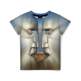 Детская футболка 3D с принтом Pink Floyd. The division bell в Белгороде, 100% гипоаллергенный полиэфир | прямой крой, круглый вырез горловины, длина до линии бедер, чуть спущенное плечо, ткань немного тянется | Тематика изображения на принте: 