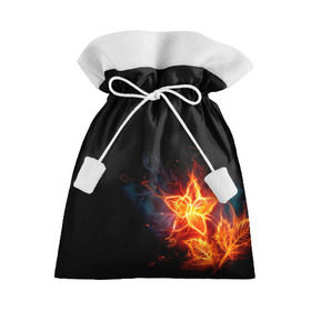 Подарочный 3D мешок с принтом Огненный цветок в Белгороде, 100% полиэстер | Размер: 29*39 см | огненный | огонь | пламя | цветок | цветы