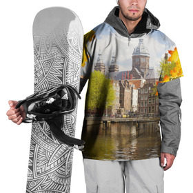 Накидка на куртку 3D с принтом Amsterdam в Белгороде, 100% полиэстер |  | нидерланды | пейзаж