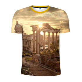 Мужская футболка 3D спортивная с принтом Рим в Белгороде, 100% полиэстер с улучшенными характеристиками | приталенный силуэт, круглая горловина, широкие плечи, сужается к линии бедра | europe | italy | rome | vatican | архитектура | ватикан | европа | италия | папа римский | развалины | рим | руины
