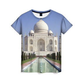 Женская футболка 3D с принтом Индия в Белгороде, 100% полиэфир ( синтетическое хлопкоподобное полотно) | прямой крой, круглый вырез горловины, длина до линии бедер | goa | india | mumbai | new delhi | taj mahal | гоа | индия | каникулы | мавзолей | мечеть | мумбай | нью дели | отдых | отпуск | приключения | тадж махал | туризм