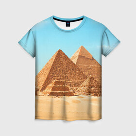 Женская футболка 3D с принтом Египет в Белгороде, 100% полиэфир ( синтетическое хлопкоподобное полотно) | прямой крой, круглый вырез горловины, длина до линии бедер | africa | cairo | egypt | африка | верблюд | дайвинг | египет | жара | зной | каир | каникулы | отдых | отпуск | песок | пирамида хеопса | пирамиды | пустыня | солнце | туризм | хургада