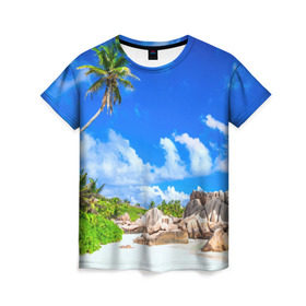 Женская футболка 3D с принтом Сейшельские острова в Белгороде, 100% полиэфир ( синтетическое хлопкоподобное полотно) | прямой крой, круглый вырез горловины, длина до линии бедер | seychelles | восточная африка | индийский океан | каникулы | море | островное государство | отдых | отпуск | пальмы | песок | пляж | приключение | путешествие | рай | сейшелы | сейшельские острова | туризм