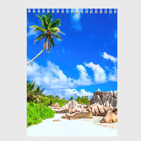 Скетчбук с принтом Сейшельские острова в Белгороде, 100% бумага
 | 48 листов, плотность листов — 100 г/м2, плотность картонной обложки — 250 г/м2. Листы скреплены сверху удобной пружинной спиралью | Тематика изображения на принте: seychelles | восточная африка | индийский океан | каникулы | море | островное государство | отдых | отпуск | пальмы | песок | пляж | приключение | путешествие | рай | сейшелы | сейшельские острова | туризм