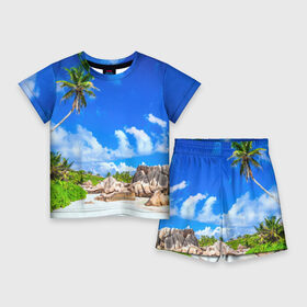 Детский костюм с шортами 3D с принтом Сейшельские острова в Белгороде,  |  | Тематика изображения на принте: seychelles | восточная африка | индийский океан | каникулы | море | островное государство | отдых | отпуск | пальмы | песок | пляж | приключение | путешествие | рай | сейшелы | сейшельские острова | туризм