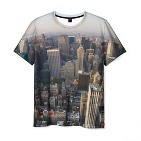 Мужская футболка 3D с принтом New York в Белгороде, 100% полиэфир | прямой крой, круглый вырез горловины, длина до линии бедер | america | new york | usa | америка | высотки | мегаполис | нью йорк | столица мира | сша | штаты