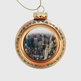 Стеклянный ёлочный шар с принтом New York в Белгороде, Стекло | Диаметр: 80 мм | america | new york | usa | америка | высотки | мегаполис | нью йорк | столица мира | сша | штаты