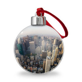 Ёлочный шар с принтом New York в Белгороде, Пластик | Диаметр: 77 мм | america | new york | usa | америка | высотки | мегаполис | нью йорк | столица мира | сша | штаты