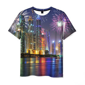 Мужская футболка 3D с принтом Салют в Дубае в Белгороде, 100% полиэфир | прямой крой, круглый вырез горловины, длина до линии бедер | dubai | абу даби | арабские эмираты | ближний восток | богатство | бурдж халифа | дубай | изобилие | каникулы | мегаполис | нефть | оаэ | отпуск | персидский залив | праздник | роскошь | салют