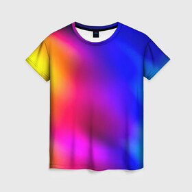 Женская футболка 3D с принтом Краска в Белгороде, 100% полиэфир ( синтетическое хлопкоподобное полотно) | прямой крой, круглый вырез горловины, длина до линии бедер | размытый | разноцветный | яркий