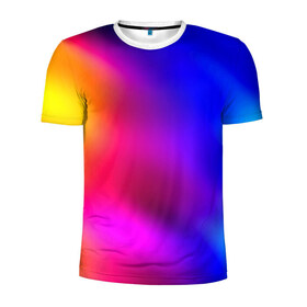 Мужская футболка 3D спортивная с принтом Краска в Белгороде, 100% полиэстер с улучшенными характеристиками | приталенный силуэт, круглая горловина, широкие плечи, сужается к линии бедра | размытый | разноцветный | яркий