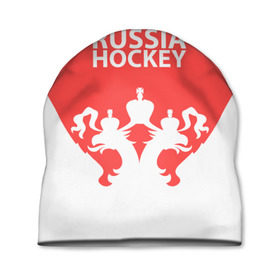 Шапка 3D с принтом Russia Hockey в Белгороде, 100% полиэстер | универсальный размер, печать по всей поверхности изделия | hockey | ru | rus | russia | russian | россия | сборная | хоккей