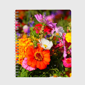 Тетрадь с принтом Цветы в Белгороде, 100% бумага | 48 листов, плотность листов — 60 г/м2, плотность картонной обложки — 250 г/м2. Листы скреплены сбоку удобной пружинной спиралью. Уголки страниц и обложки скругленные. Цвет линий — светло-серый
 | лепесток | природа | цветок | яркая