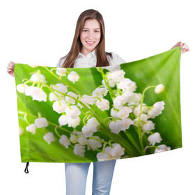 Флаг 3D с принтом Ландыши в Белгороде, 100% полиэстер | плотность ткани — 95 г/м2, размер — 67 х 109 см. Принт наносится с одной стороны | весна | ландыш | цветок