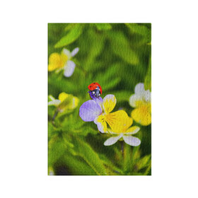 Обложка для паспорта матовая кожа с принтом Природа в Белгороде, натуральная матовая кожа | размер 19,3 х 13,7 см; прозрачные пластиковые крепления | Тематика изображения на принте: божья коровка | красота | природа | цветок