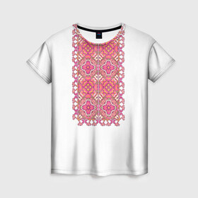 Женская футболка 3D с принтом Вышивка 5 в Белгороде, 100% полиэфир ( синтетическое хлопкоподобное полотно) | прямой крой, круглый вырез горловины, длина до линии бедер | ukraine | вышивка | украина