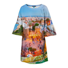 Детское платье 3D с принтом Barcelona в Белгороде, 100% полиэстер | прямой силуэт, чуть расширенный к низу. Круглая горловина, на рукавах — воланы | Тематика изображения на принте: europe | spain | барселона | европа | ес | испания | туризм