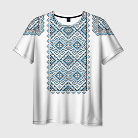 Мужская футболка 3D с принтом Вышивка 7 в Белгороде, 100% полиэфир | прямой крой, круглый вырез горловины, длина до линии бедер | ukraine | вышивка | украина