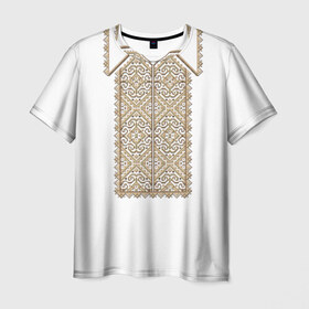 Мужская футболка 3D с принтом Вышивка 8 в Белгороде, 100% полиэфир | прямой крой, круглый вырез горловины, длина до линии бедер | ukraine | вышивка | украина