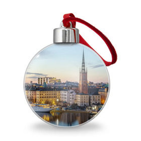 Ёлочный шар с принтом Швеция в Белгороде, Пластик | Диаметр: 77 мм | europe | stockholm | sweden | европа | ес | каникулы | отпуск | стокгольм | туризм | швеция
