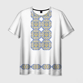 Мужская футболка 3D с принтом Вышивка 12 в Белгороде, 100% полиэфир | прямой крой, круглый вырез горловины, длина до линии бедер | ukraine | вышивка | украина
