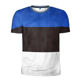 Мужская футболка 3D спортивная с принтом Эстония в Белгороде, 100% полиэстер с улучшенными характеристиками | приталенный силуэт, круглая горловина, широкие плечи, сужается к линии бедра | страна | эстония | эстонская республика