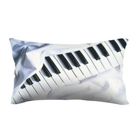 Подушка 3D антистресс с принтом Клавиши в Белгороде, наволочка — 100% полиэстер, наполнитель — вспененный полистирол | состоит из подушки и наволочки на молнии | белая | клавиши | музыка | пианино | черная